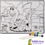 Пазлы-Раскраска Bondibon «Динозавры» 12 Эл Maxi (BB2824)