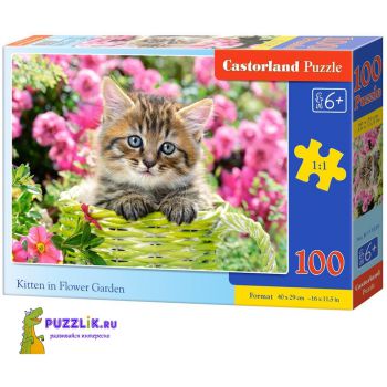 Пазлы Castorland: «Котенок в саду» 100 Эл (B-111039)