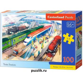 Пазлы Castorland: «Железнодорожный вокзал» 100 Эл (111190)