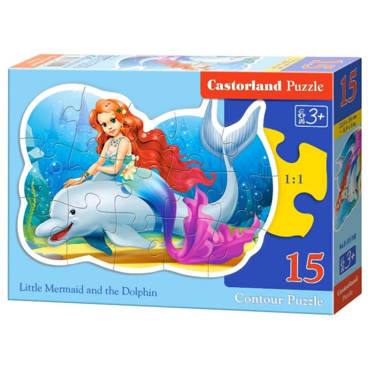 Пазлы Castorland «Маленькая русалка и дельфин» 15 Эл (B-015160)