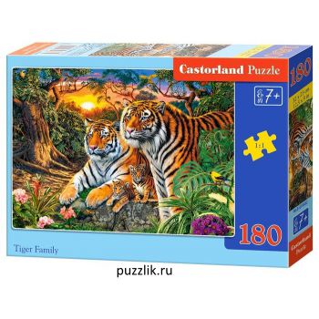 Пазлы Castorland: «Семья тигров» 180 Эл (B-018482)