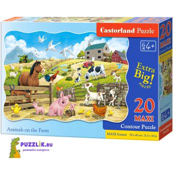 Пазлы Castorland: «Животные на ферме» 20 Эл Maxi (C-02429)