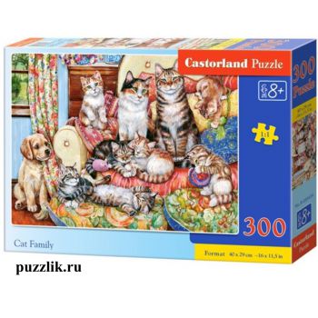 Пазлы Castorland: «Семья котят» 300 Эл (B-030439)
