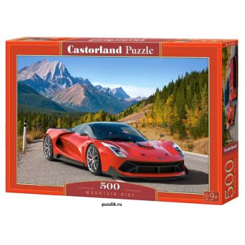 Пазлы Castorland: «Красное авто в горах» 500 Эл (B-52967)
