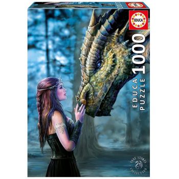 Пазлы EDUCA «Девушка и дракон» 1000 Эл (17099)