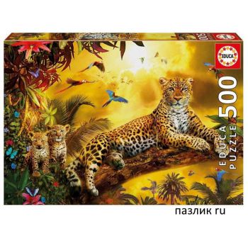 Пазлы EDUCA: «Леопард и его детеныши» 500 Эл (17736)