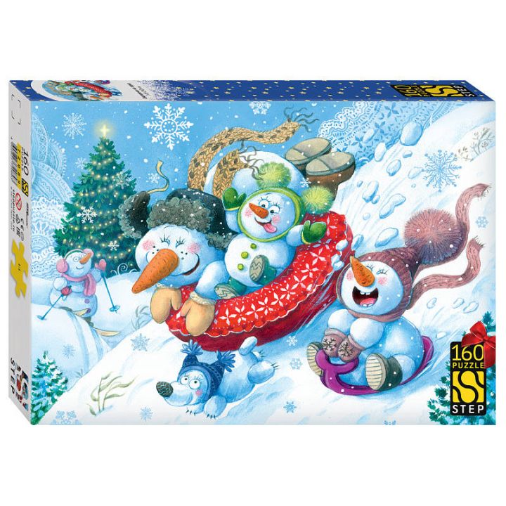 Новогодний Step Puzzle «Снеговички на горке» 160 Эл (72089)